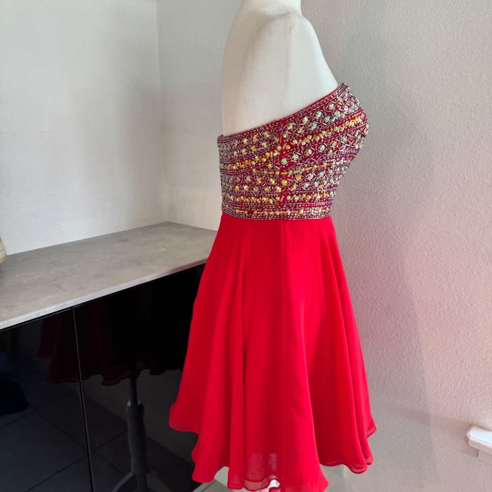 Tony Bowls TS21457 Homecoming Sequin Beaded Strapless Dress Chiffon Size 6 A - Picture 2 of 11